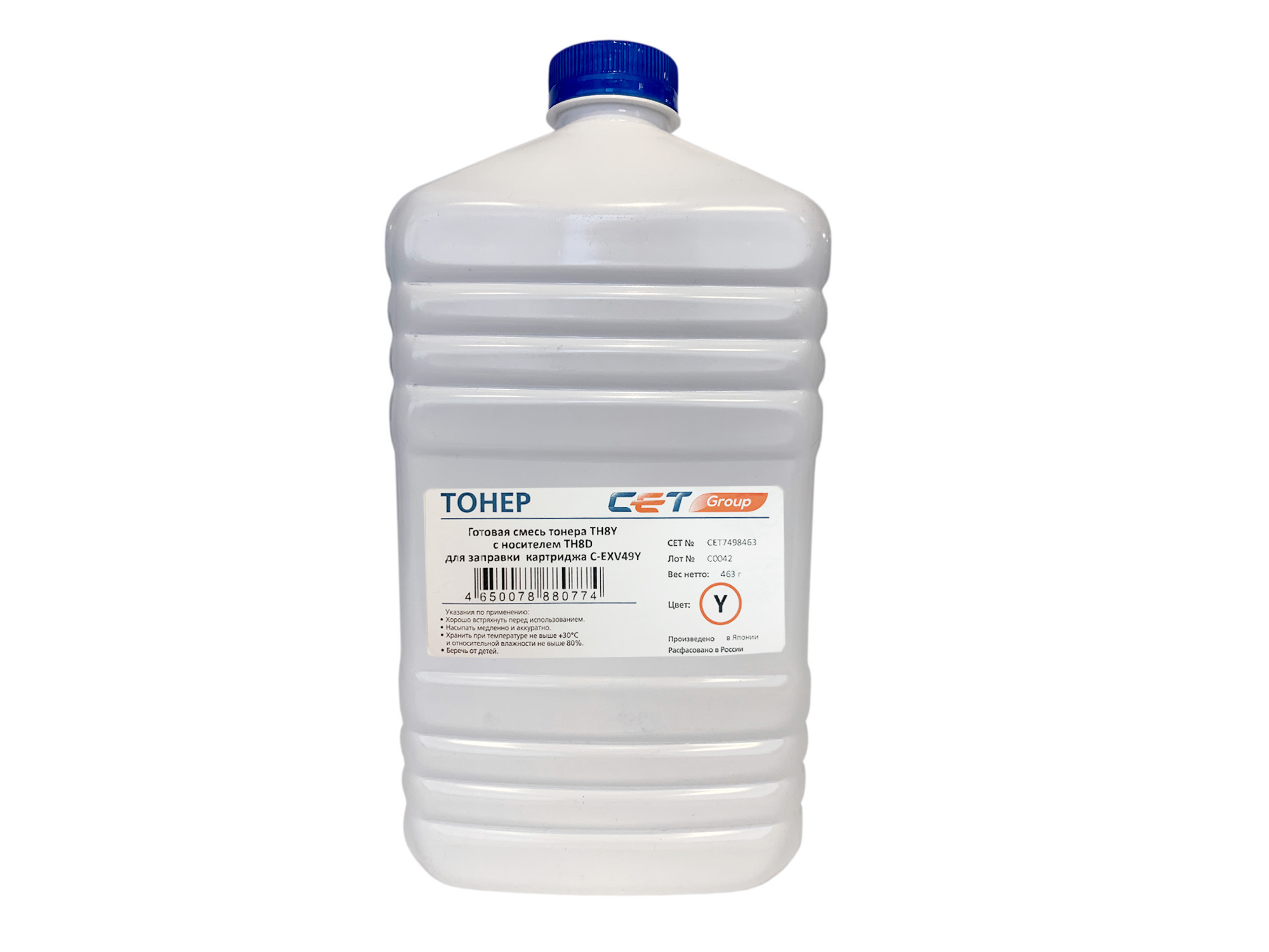

Тонер CET TF8Y/TF8D, бутыль 463 г, желтый, совместимый для Canon iR ADVANCE C3325i/ iR ADVANCE C3330i/ iR ADVANCE C3320/ iR ADVANCE C3320L/ iR ADVANCE C3320i/ iR ADVANCE C3520i/ iR ADVANCE C3525i/ iR ADVANCE C3530i, в комплекте: девелопер (CET7498463), TF