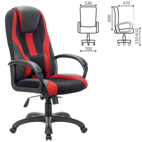 

Кресло игровое Brabix Rapid GM-102 черный/красный (532107), GM-102