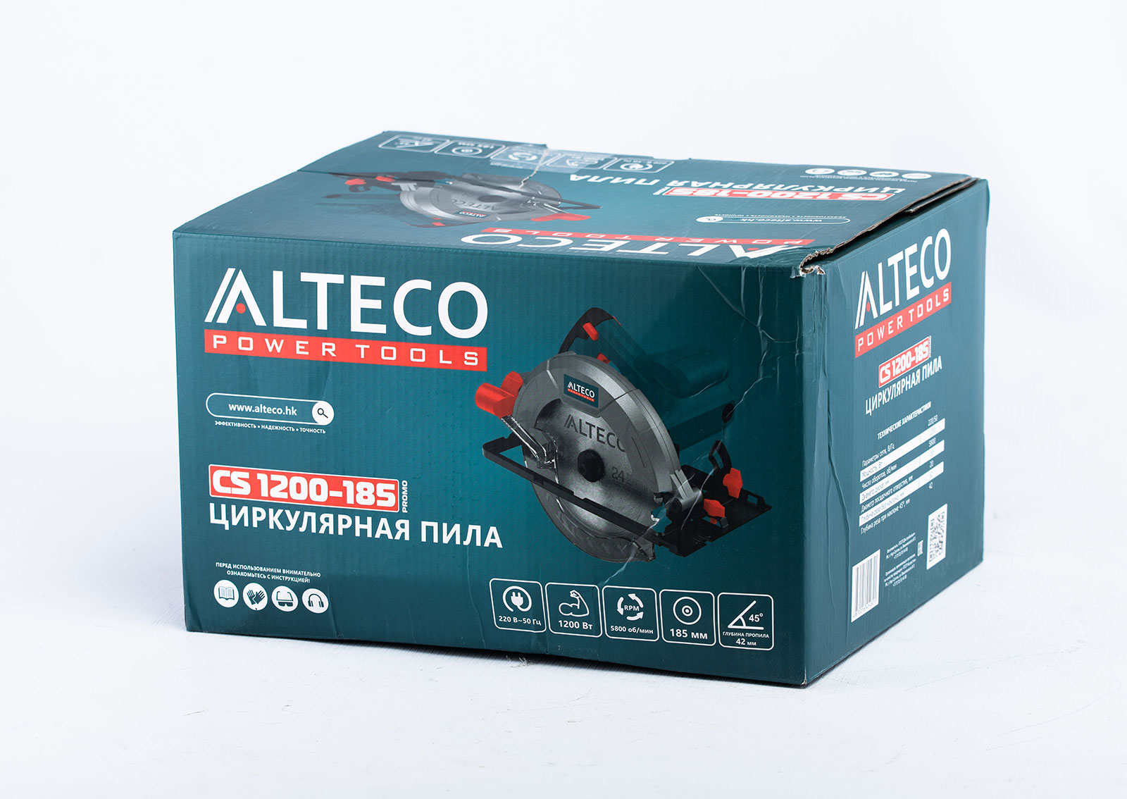 Циркулярная пила ALTECO Promo CS 1200-185, 1.2 кВт, 5800 об/мин, диаметр диска 18.5 см (31014)