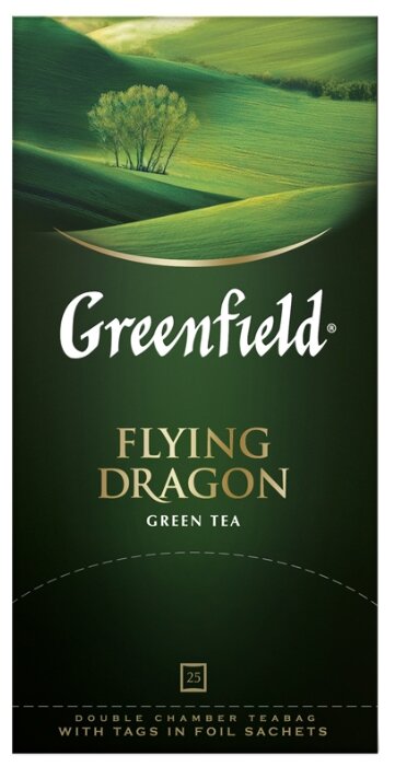 

Чай в пакетиках зеленый Greenfield Flying Dragon, 25шт.x2г (0358-10), Flying Dragon