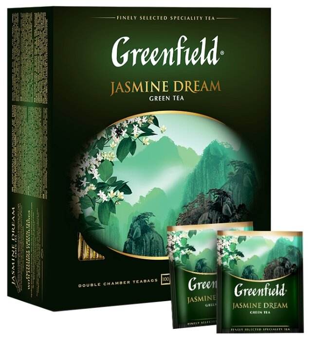 

Чай в пакетиках зеленый Greenfield Jasmine Dream, 100шт.x2г, жасмин (0586-09), Jasmine Dream