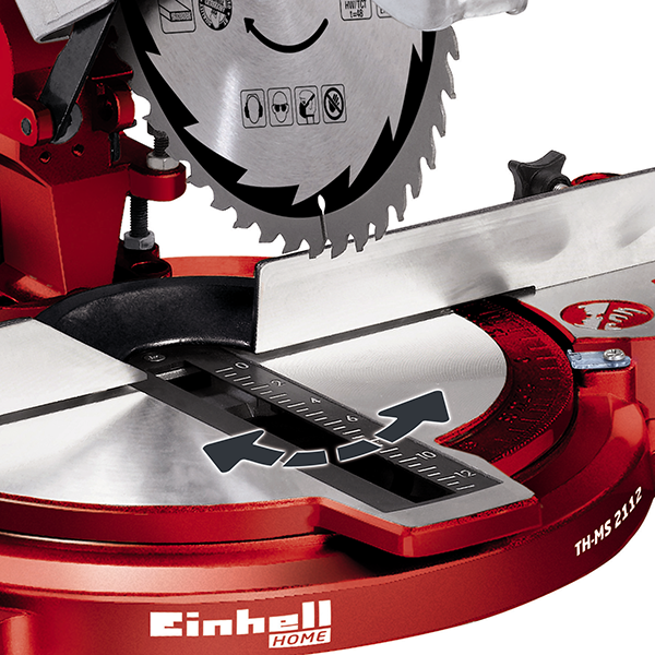 

Торцовочная пила Einhell TC-MS 2112, 1400Вт, 5000 об/мин, диаметр диска 210мм (4300295), TC-MS 2112