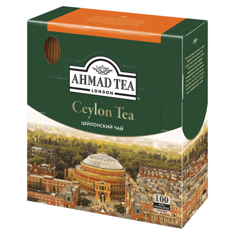 Чай в пакетиках черный AHMAD Ceylon Tea, 100шт.x2г (163i-08)