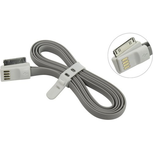 

Кабель USB 2.0(Am)-Lightning 30-pin(m), угловой, плоский, магнитный, 1.2м, серый Smartbuy iK-412m (iK-412m grey), iK-412m