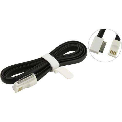 

Кабель USB 2.0(Am)-Lightning 30-pin(m), угловой, плоский, магнитный, 1.2м, черный Smartbuy iK-412m (iK-412m black), iK-412m