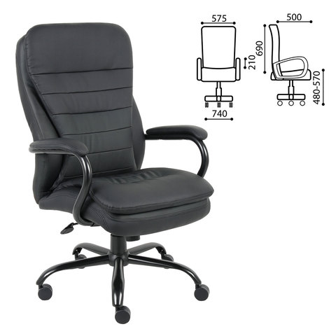 

Кресло руководителя Brabix Heavy Duty HD-001 черный (531015), HD-001