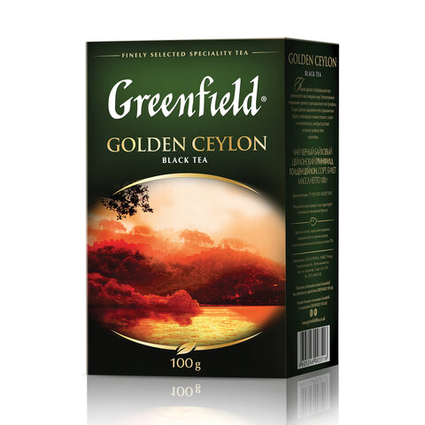 Чай листовой черный Greenfield Golden Ceylon, крупнолистовой, 100г (0351)