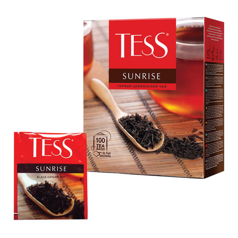 

Чай в пакетиках черный TESS Sunrise, 100шт.x1.8г (0918-09), Sunrise