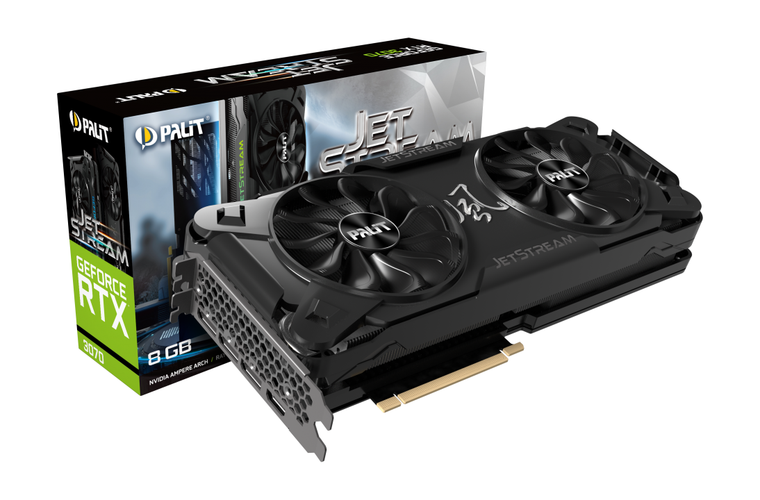 Видеокарта Palit NVIDIA GeForce RTX 3070 JetStream, 8Gb DDR6 (NE63070019P2-1040J)