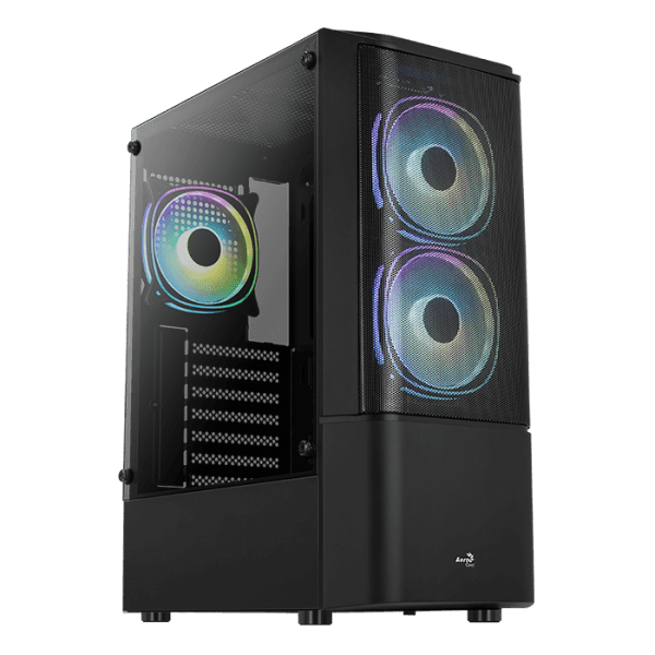Корпус AeroCool Quantum Mesh-G-BK-v2, Midi-Tower, без БП, черный