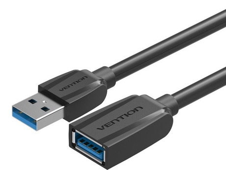 Кабель-удлинитель USB(Am)-USB(Af), 3 м, черный, Vention