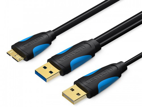 

Кабель USB 3.0(Am)-MicroUSB (Bm) / USB 2.0 (Am), 25см, черный Vention (VAS-A62-B025), 0