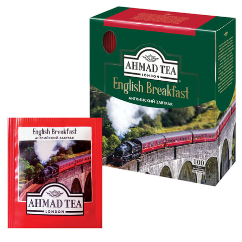Чай в пакетиках черный AHMAD English Breakfast, 100шт.x2г (600i-08)