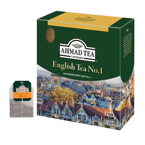 

Чай в пакетиках черный AHMAD English Tea №1, 100шт.x2г, бергамот (598-012), English Tea №1
