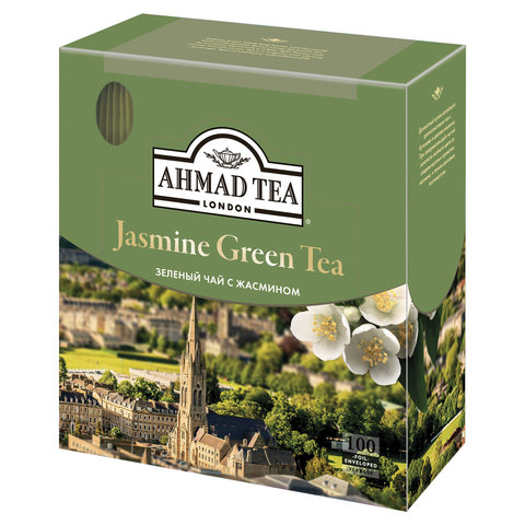 Чай в пакетиках зеленый AHMAD Jasmine Green Tea, 100шт.x2г, жасмин (475i-08)
