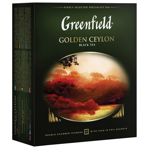 

Чай в пакетиках черный Greenfield Golden Ceylon, 100шт.x2г (0581), Golden Ceylon