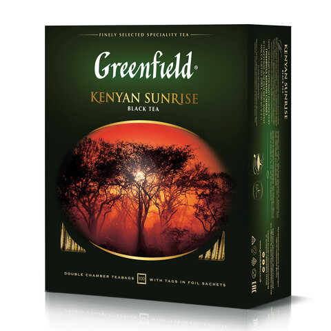 Чай в пакетиках черный Greenfield Kenyan Sunrise, 100шт.x2г (0600-09)