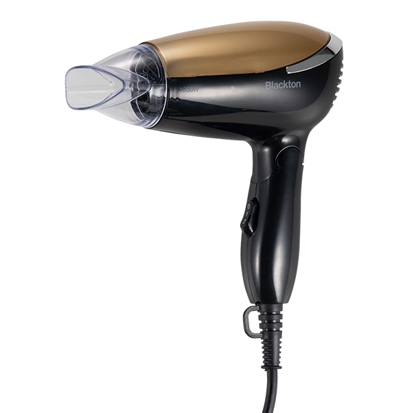 

Фен Blackton HD1203M 1200Вт, 2 режима, 1 насадка, складная ручка, черно-золотистый, HD1203M