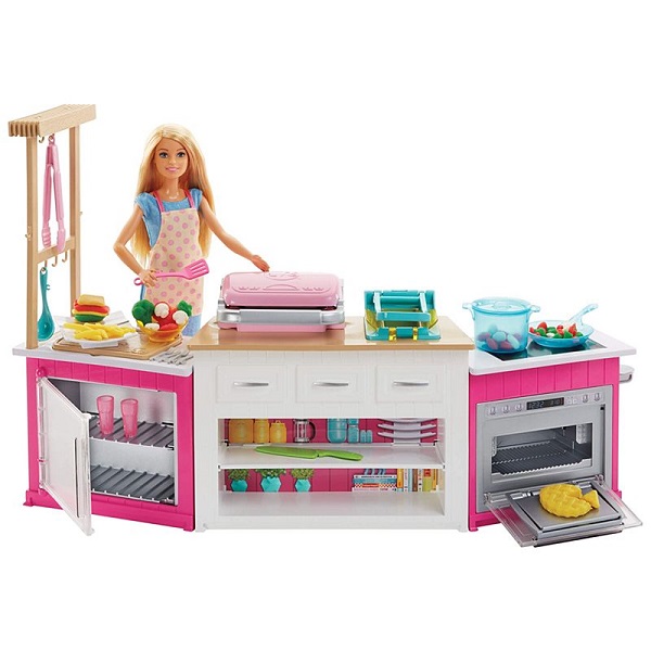 

Кукла Mattel "Barbie: Супер кухня с куклой", в комплекте аксессуары (FRH73), "Barbie: Супер кухня с куклой"