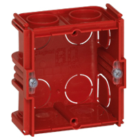 Коробка установочная Legrand Batibox, 1-место, для сплошных стен, красный (080141)