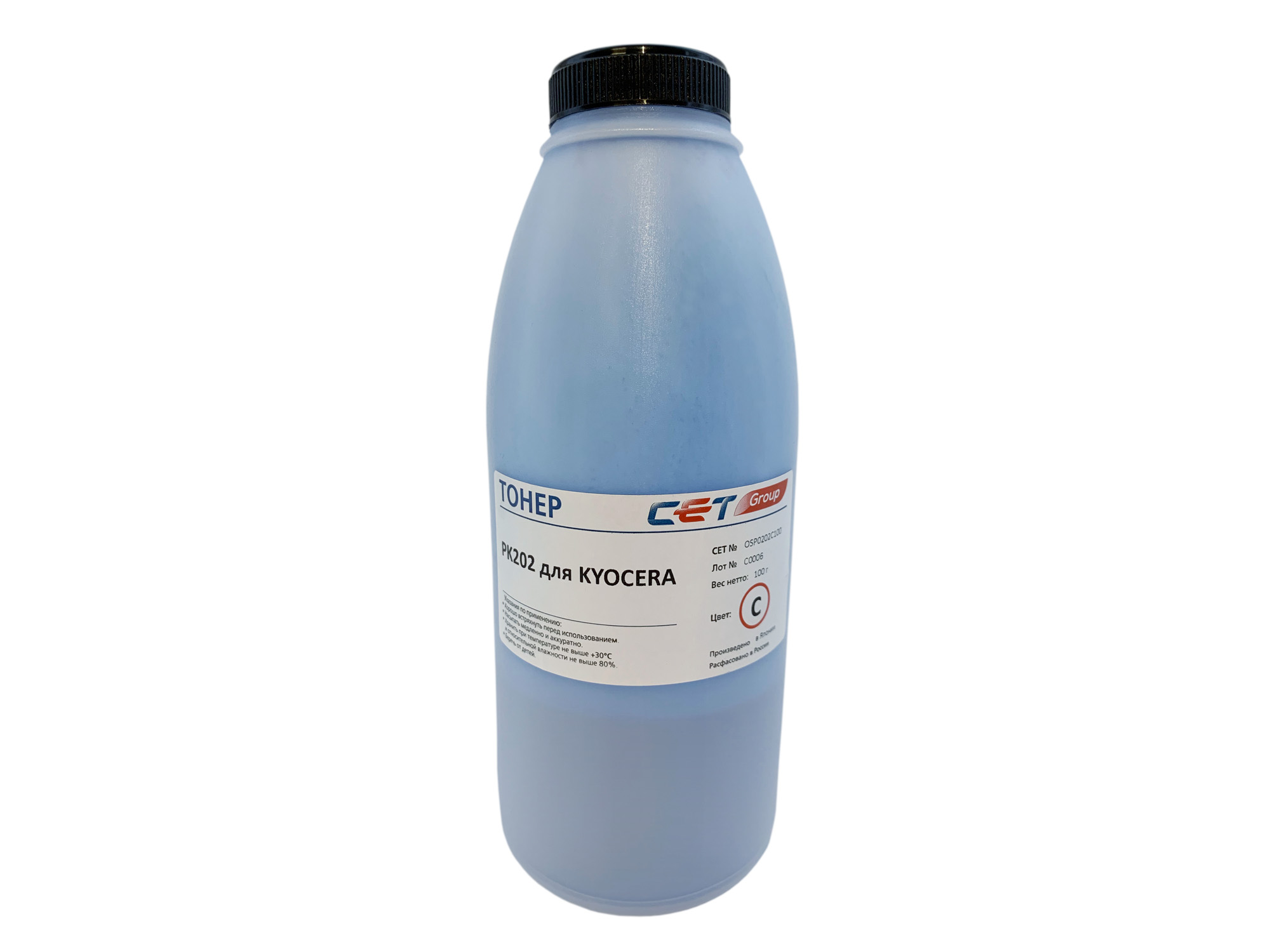 

Тонер CET PK202, бутыль 100 г, голубой, совместимый для Kyocera ECOSYS P6030cdn, FS-C5300DN, FS-5350DN, TASKalfa 250ci, TASKalfa 300ci, ECOSYS M6026cidn, ECOSYS M6526cdn, ECOSYS M6526cidn, ECOSYS P6026cdn, FS-C2026MFP, FS-C2126MFP, FS-C2126MFP+, FS-C2526M
