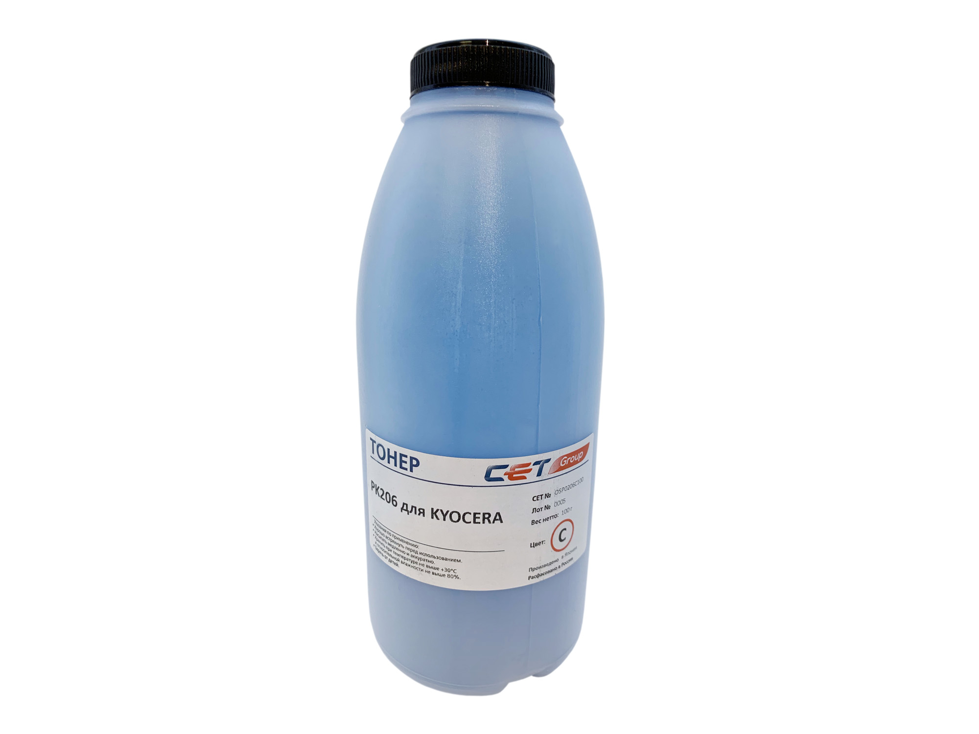 

Тонер CET PK206, бутыль 100 г, голубой, совместимый для Kyocera ECOSYS M6035cidn, ECOSYS M6535cidn, ECOSYS P6035cdn, ECOSYS P7040cdn, ECOSYS M6030cdn, ECOSYS M6530cdn, ECOSYS P6130cdn (OSP0206C-100), PK206