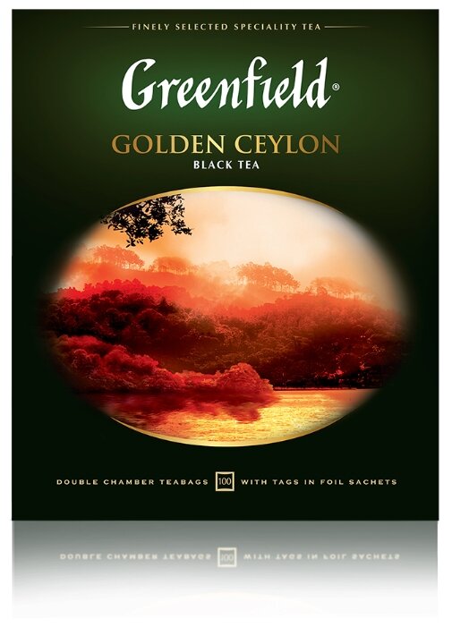 

Чай в пакетиках черный Greenfield Golden, 100шт.x2г, лимон, мята, мелисса (0581-09), Golden