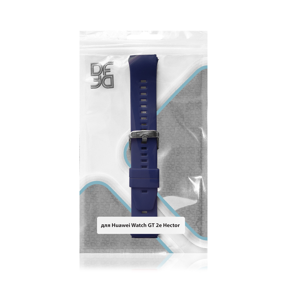 

Ремешок DF для Huawei Watch GT 2e Hector , силиконовый, синий (hwClassicband-03)
