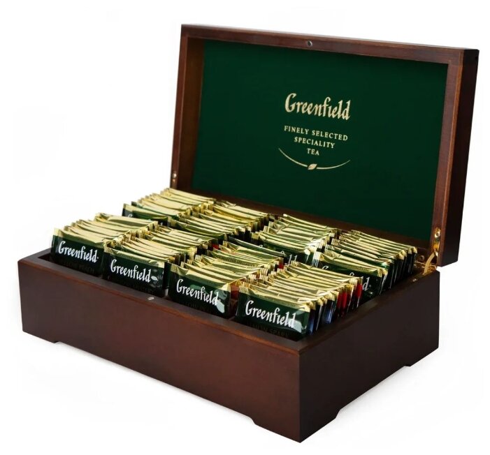 

Чай в пакетиках зеленый Greenfield, 96шт., ассорти в деревянной шкатулке (0463-10), нет данных