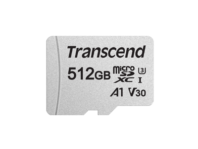 Карта памяти 512Gb microSDXC Transcend 300S Class 10 UHS-I U3 V30 A1 + адаптер