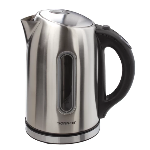 

Чайник SONNEN KT-1740 1.7л. 2200Вт, закрытая спираль, нержавеющая сталь, серебристый/черный (453421), KT-1740