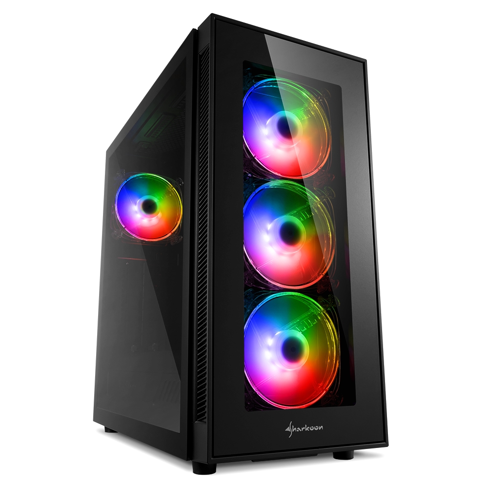 Корпус Sharkoon TG5 PRO RGB, ATX, Midi-Tower, 2xUSB 3.0, черный, Без БП (TG5-PRO-RGB)