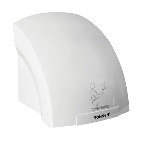 

Сушилка для рук Sonnen HD-688, 2кВт, 9.5 м/с, автовключение, белый (604192 ), HD-688