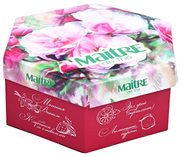 Чай в пакетиках черный Maitre Цветы, 60шт., ассорти (баж 082)