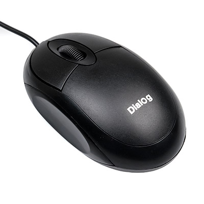 Мышь проводная Dialog MOC-10U, 1200dpi, оптическая светодиодная, USB, черный (Comfort)