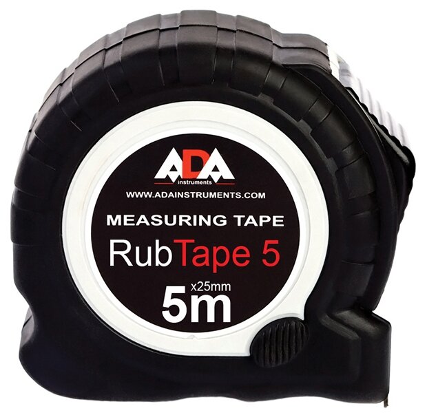 Рулетка 5 м x 2.5 см, прорезиненный корпус, ADA RubTape (А00156)