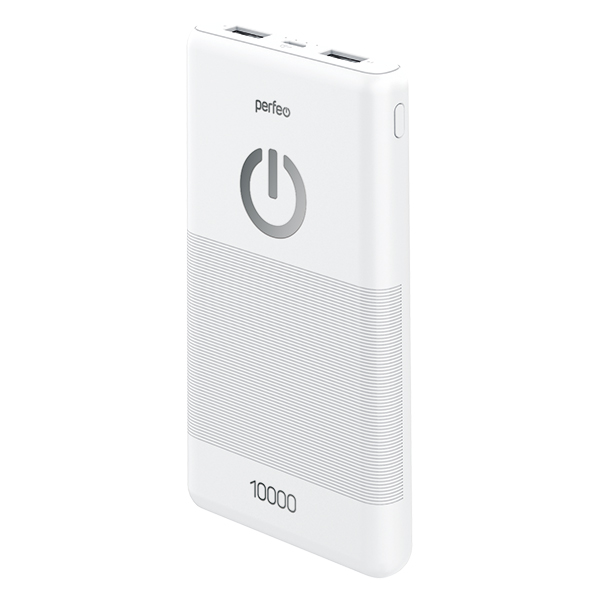 

Портативный аккумулятор (Powerbank) Perfeo Splash, 10000 мА·ч, 2xUSB, 2.1А, белый (PF_B4297), Splash