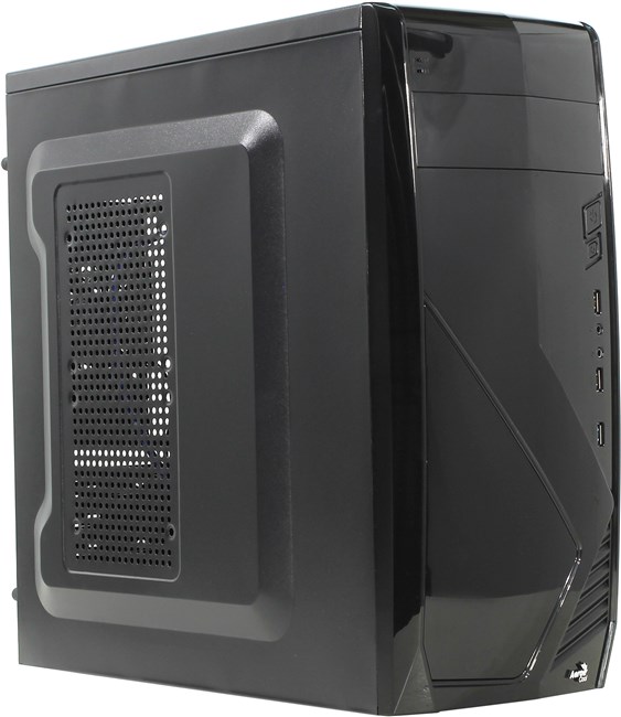 Корпус AeroCool CS-1102, ATX, Midi-Tower, USB 3.0, черный, Без БП плохая упаковка