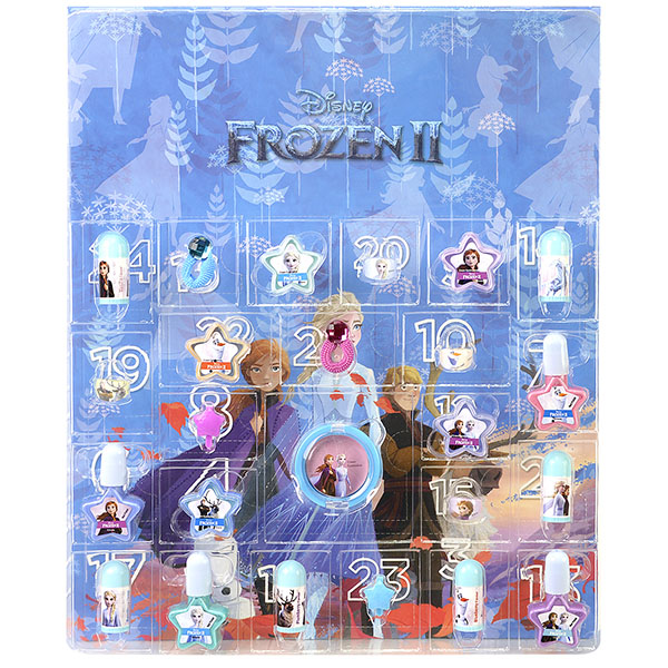 

Набор детской косметики Markwins "Frozen 24 подарка", адвент-календарь, 4 флакончика лака для ногтей на водной основе, 6 баночек с кремовыми тенями для век, 6 баночек с блеском для губ, 4 колечка, 2 резинки для волос, 2 заколки для волос, инструкция (1599