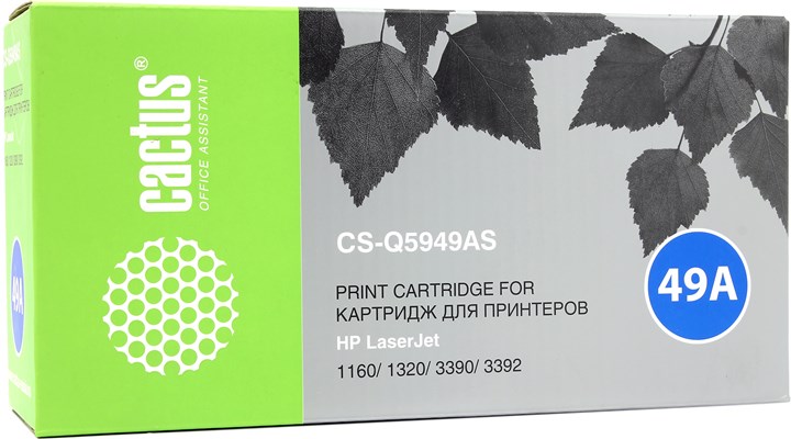 

Картридж лазерный Cactus CS-Q5949AS (Q5949A), черный, 2500 страниц, совместимый, для LJ 3390 / 3392 / 1160 / 1320tn плохая упаковка, CS-Q5949AS