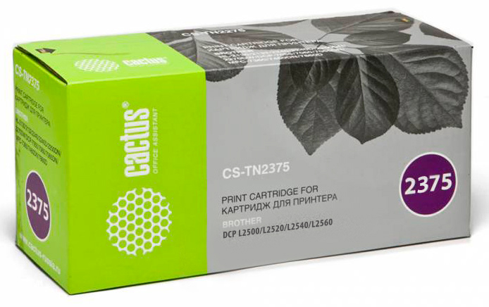 

Картридж лазерный Cactus CS-TN2375 (TN-2375), черный, 2600 страниц, совместимый, для Brother HL-L2300DR, HL-L2340DWR, HL-L2360DNR, HL-L2365DWR, DCP-L2500DR, DCP-L2520DWR, DCP-L2540DNR, DCP-L2560DWR, MFC-L2700DWR, MFC-L2720DWR, MFC-L2740DWR плохая упаковка