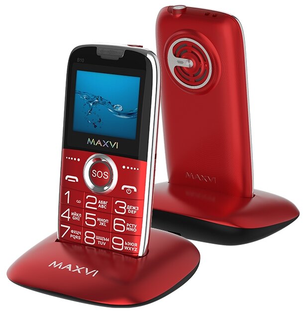 

Мобильный телефон Maxvi B10, 2" 220x176 TN, MTK6261D, 32Mb RAM, 32Mb, 2-Sim, 1200mAh, с большими кнопками, micro-USB, красный, B10