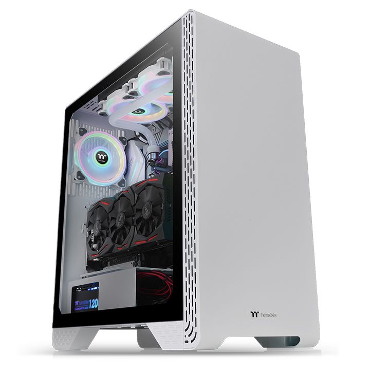 

Корпус Thermaltake S300 TG Snow, ATX, Midi-Tower, USB 3.0, белый, Без БП (CA-1P5-00M6WN-00) плохая упаковка, S300 TG Snow