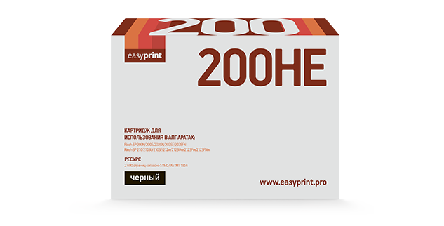 

Картридж лазерный EasyPrint LR-SP200HE (SP 200HE/407262), черный, 2600 страниц, совместимый для Ricoh SP200/202/203/210/212