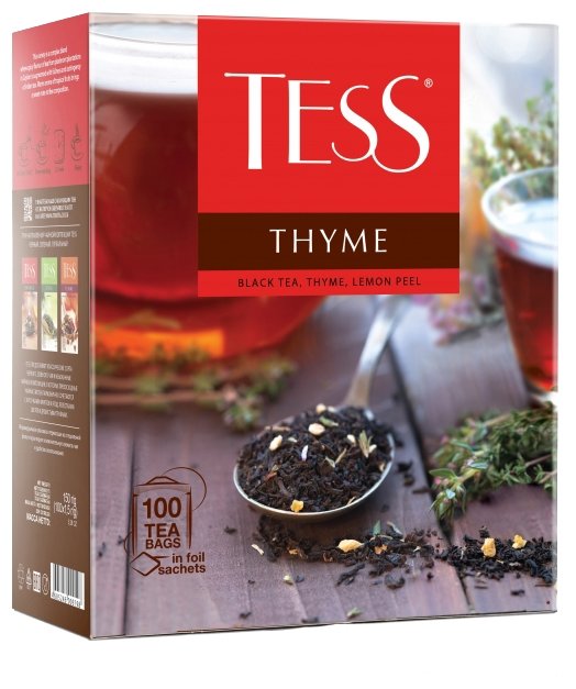 Чай в пакетиках черный TESS Thyme, 100шт.x1.5г, лимон, чабрец (1185-09)