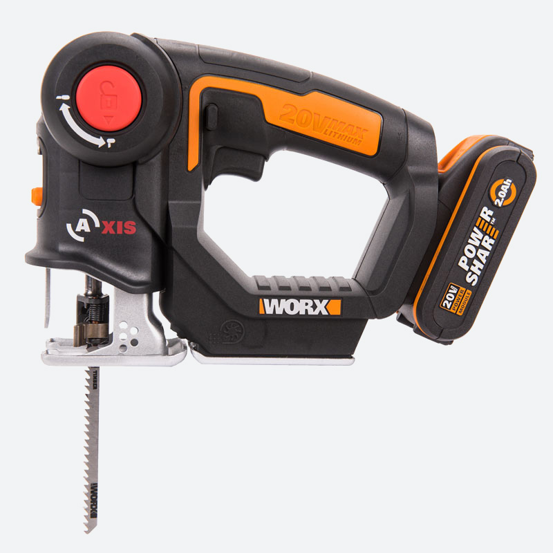 

Аккумуляторный лобзик WORX WX550, аккумуляторный, сдув опилок, 2 АКБ+З/У, WX550