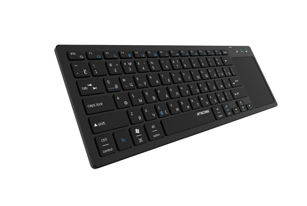 

Клавиатура беспроводная Jet.A SLIM LINE K6 BT, мембранная, TouchPad, Bluetooth, черный, SLIM LINE K6 BT