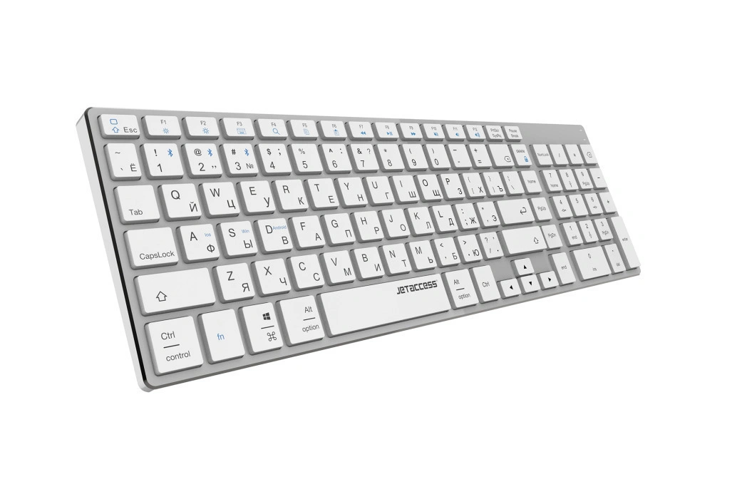 

Клавиатура беспроводная Jet.A SLIM LINE K1 BT, ножничная, Bluetooth, серебристый, SLIM LINE K1 BT