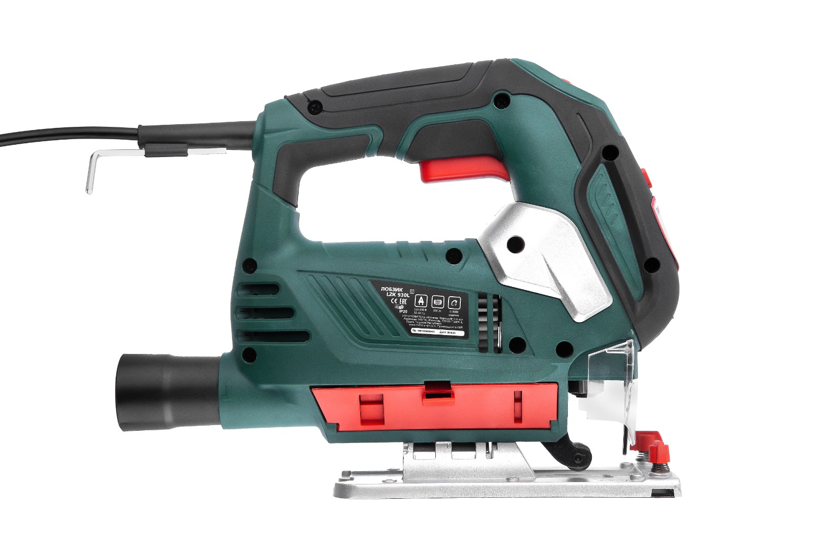 

Электролобзик Hammer LZK930L, 930Вт, маятниковый ход, регулировка частоты хода, сдув опилок, - (-), LZK930L