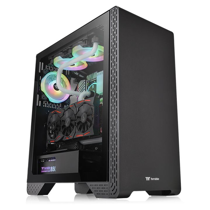 Корпус Thermaltake S300 TG, ATX, Midi-Tower, USB 3.0, черный, Без БП (CA-1P5-00M1WN-00) плохая упаковка